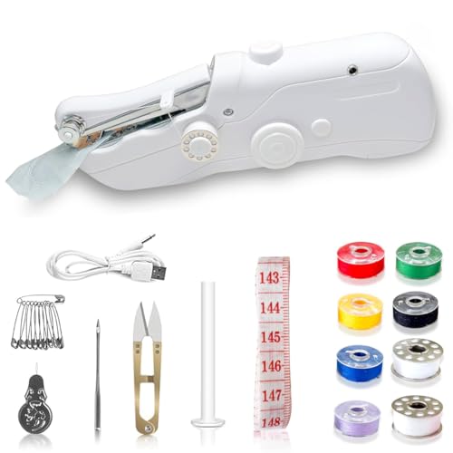 Handheld Sewing Machine, Portable Mini Sewing Machines for Beginners, Quick Stitching with Accessory Kit, Electric Sewing Machine for DIY Projects at Home or Travel