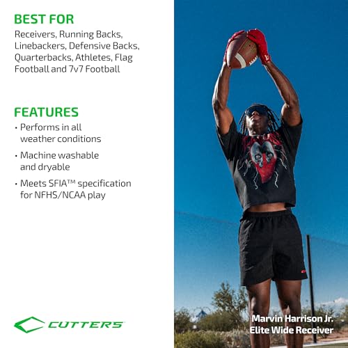 image for Cutters Football Gloves - Game Day Football Receiver Gloves with High 