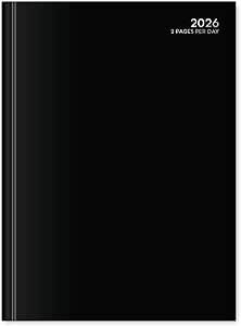 2026 Desk Diary Agenda Planner | Black Traditional Leather - View #5