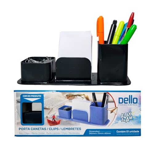 Porta lembrete/lápis/clips preto 3031.p Dello