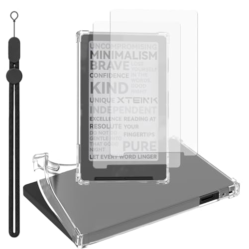 Nimuw Clear Protective Case for XTEINK X4 E-Book Reader with 2-Pack Ultra-Clear xteink x4 Screen Protector Lightweight and Durable Protection