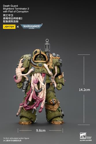 Image of JOYTOY Death Guard Warhammer 40k 1 /18 Action Figure Death Guard Blightlord Terminator 4PCS Collectible Gifts,Toys for Kids 15+ and Adults 4.8-inch