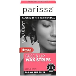 Parissa Natural Face & Lip Wax Strips — Facial Hair Removal for Upper Lip, Chin & Jawline | Gentle for Sensitive Skin | Ready-to-Use | 20 Strips (10 x 2)