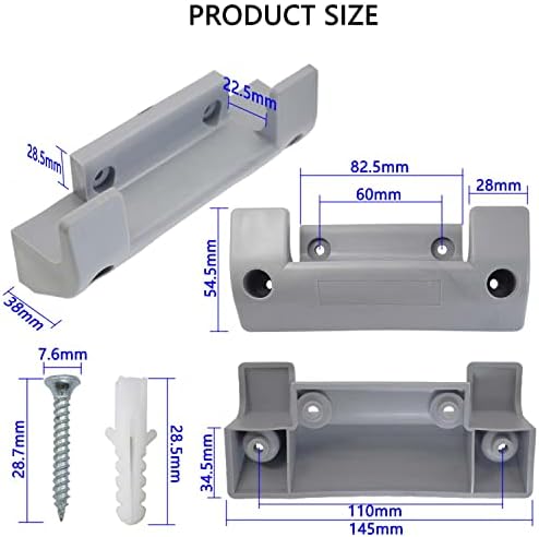 Casoter Garden Hose Pipe Hanging Holder, Gray PVC Plastic Hose Reel Wall Mounted Holder with Screw Set, 2 Pack
