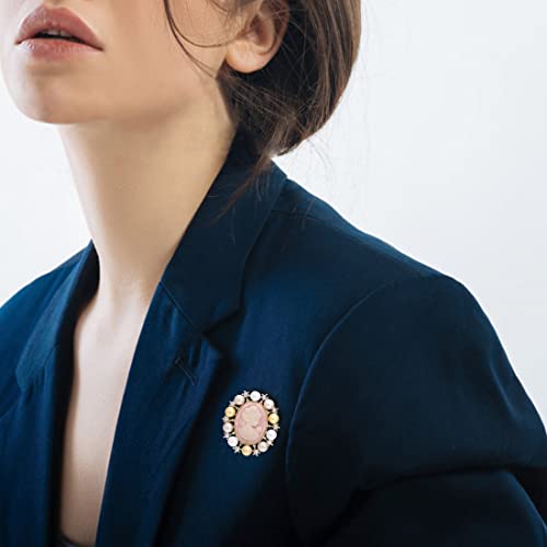 Image of lureme Vintage Elegant Victorian Lady Beauty Cameo with Crystal Brooch Pin (br000017)