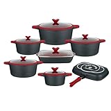 CONSTRUCTION: Premium die-cast aluminum cookware set featuring durable non-stick coating for effortless food release and easy cleaning. Bakelite handles provide a comfortable grip with heat resistance to stay safe to touch without over heating. VERSA...
