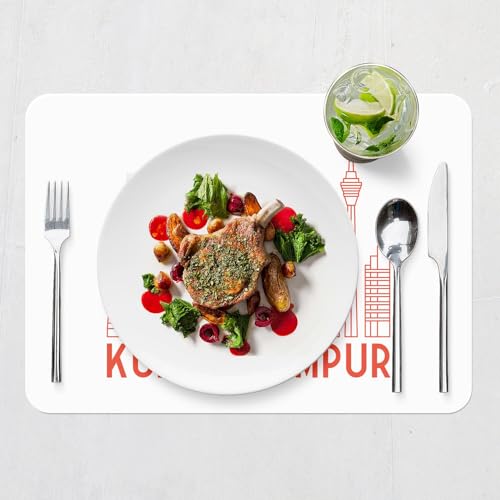 Sets de table souples liège blanc napperons Kuala Lumpur Malaisie grand format x4