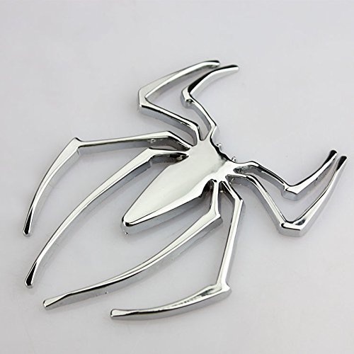 ETbotu Unique Spider Man Vehicle Tail Fender Autocollant 3D en métal argenté Cover