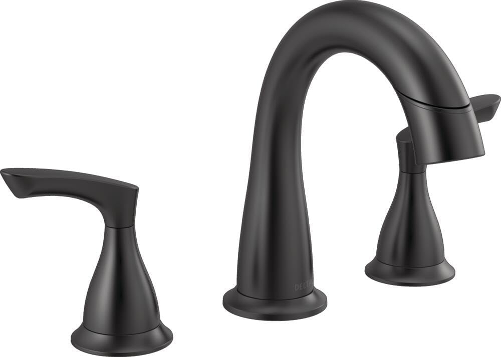 Delta Faucet Broadmoor Aşağı Çekmeli Banyo Bataryası Siyah, Banyo Çekme Musluğu, Geniş Banyo Bataryası Mıknatıslı 3 Delikli, Banyo Lavabo Bataryası, Mat Siyah 35765LF-BLPD
