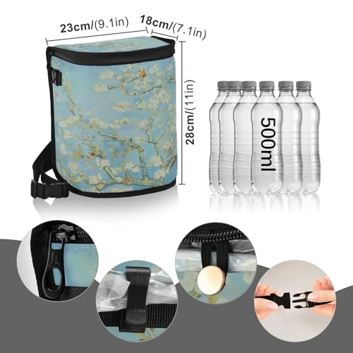 Image of senya Car Trash Can Car Garbage Can Car Waste Basket,Almond Blossom Leak-Proof Car Trash Bin, Car Trash Hanging Car Accessories Interior Car Organizer Bag