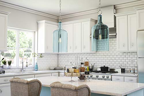 Kenroy Home 91830Blu Capri Flushs, Medium, Painted Light Blue Glass #TOP1