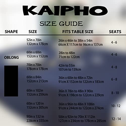 Kaipho Navy Blue Rectangle Tablecloth Waterproof Stain Resistant Wrinkle Free Table Cloth 210Gsm Polyester Wipeable Table Cover For Party, Banquet, Indoor And Outdoor-Rectangular/Oblong, 60 X 120 Inch #TOP5