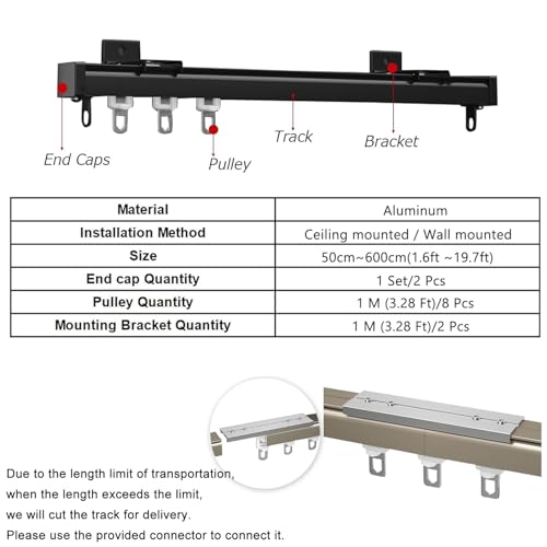 Rail en aluminium de plafond pour diviser une pièce facilement sans perçage complexe - 5