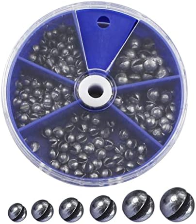 Binnan Split Shot Fishing Dispenser Weight, Non Toxic Lead Mouth Portable Fishing Split Shot Set Fishing Sinkers, Split Lead Free Shot Round Bite Weight Tackle Mini Soft Sinker Float Bobber Pin