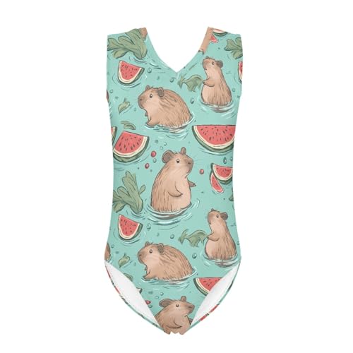 Image of INSTANTARTS Gymnastics Leotards Girl Dinosaur Dancewear Activewear Quick Dry