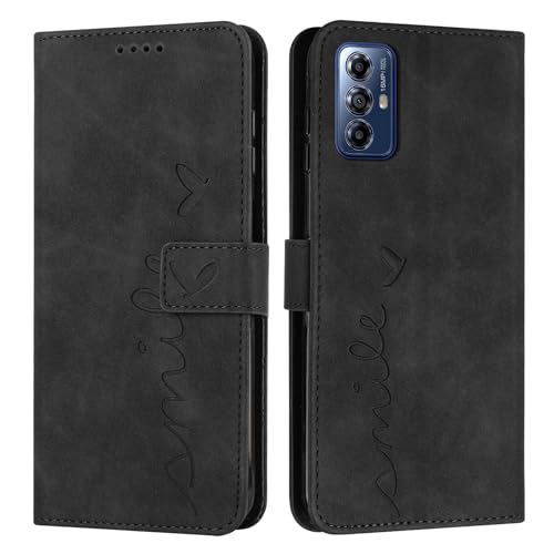 Étui Motorola Moto G Play 2024 housse portefeuille cuir noir