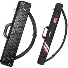 PEKREWS 1x1 Soft Cue Bag Red & 4x4 Hard Pool Cue Case Black Set