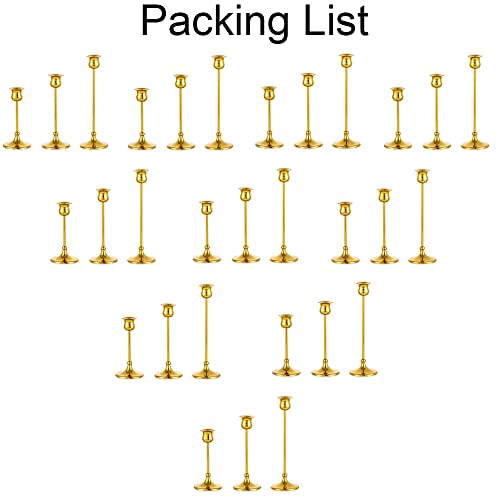 Gold Candle Holders For Candlesticks, Set Of 30 Metal Taper Candle Holders, Tulip Shaped Candle Sticks Long Holder, Tall Brass Candlestick Holders For Table Centerpiece, Wedding, Fits 3/4 Inch Candle #TOP6