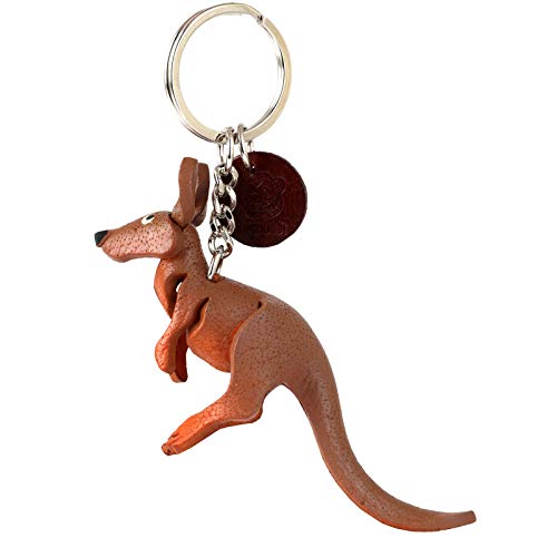 Preisvergleich Produktbild Monkimau Schlüsselanhänger Känguru Figur aus Leder