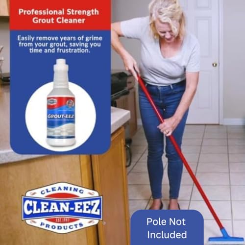 Clean-eez Grout Cleaner 4 Pack with Stand-Up Brush Attachment - Stain Remover Heavy-Duty Scrubber - Bathroom Shower Ceramic Porcelain Tile & Grout Only - Easy Control Flip Top Cap - 32 oz. - Image 6