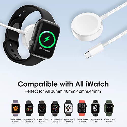 Bwkk 2 Pack 𝟮𝟬𝟮𝟯 𝐔𝐩𝐠𝐫𝐚𝐝𝐞𝐝 For Apple Watch Charger Ultra,Usb C Nylon Braid 6.6Ft/2M,[Apple Mfi Certified] Iwatch Magnetic Fast Charging Cable For Apple Watch Series 8/7/6/5/4/3/2/1/Se #TOP5