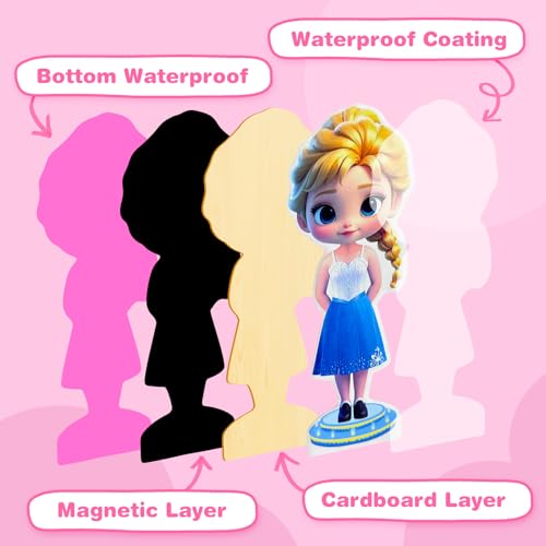 ZHOC Magnetic Dress Up Dolls for Girls, Princess Cute Magnet Dolls Dress Up Kits, Travel Game Car Road Trip Airplane Activity Toys Birthday for Toddler Girls Ages 3 4 5 6 7 8 - Image 7