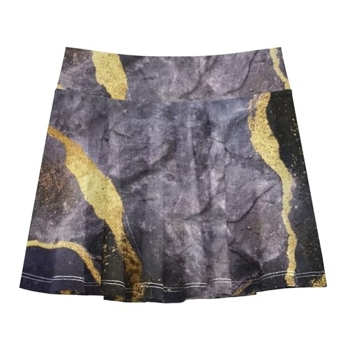 Joisal Skirts with Shorts Galaxy Marble Girls' Shorts Athletic Skorts Pink Cute Pleated Skort 4t