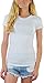 ToBeInStyle Women's Slim Fit Crew Neck S.S. Longline Tee - White - Medium