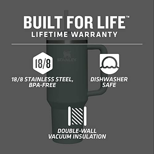 Stanley Quencher H2.0 Flowstate Stainless Steel Vacuum Insulated Tumbler With Lid And Straw For Water, Iced Tea Or Coffee, Smoothie And More, Eucalyptus, 40 Oz #TOP3