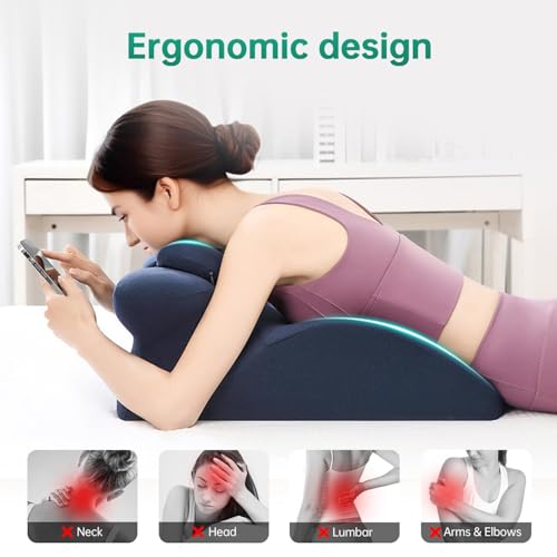 Image of MOONYOOY Memory Foam Ergonomic Wedge Pillow for Sleeping, Acid Reflux & GERD Relief - Elevation Bed Support Pillow for Back Pain, Post Surgery Recovery, Reading with Removable Washable Cover