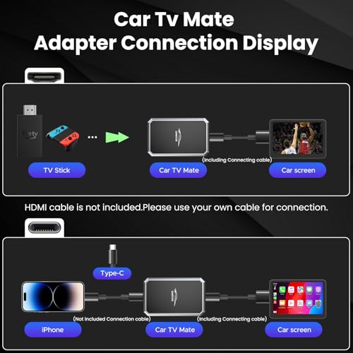 LAMTTO Car TV Mate Pro and Wireless CarPlay Adapter – Upgrade 2 in 1 Magic AI Box Convert Car Screen to TV with HDMI for Fire Stick and Switch for OEM Wired Factory 2016+ by LAMTTO - Image 6