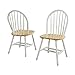 Better Homes and Gardens Autumn Lane Windsor Chairs, Set of 2, White and Natural