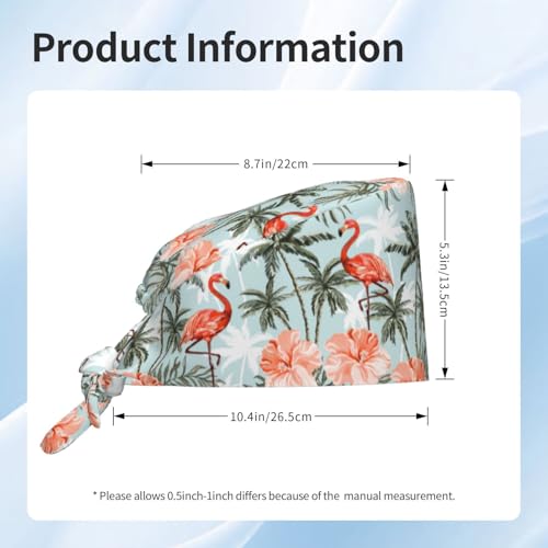Image of Surgical Caps Men Women, Scrub Cap with Sweatband Adjustable | Tie Back Nurse Cap, Nursing Breathable Working Hat, Scrub Cap, Medical Hats