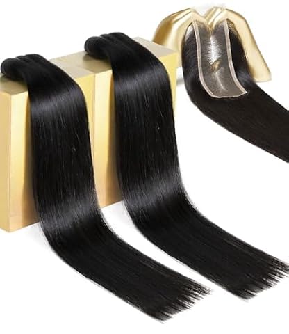 mlip Straight Bundles 26 28 Inch and 2x6 HD Lace Closure 22 Inch — $230.29 (15% off)