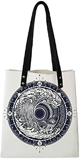 Women's Soft PU leather Tote Shoulder Bag,Sea Navigation with a Drawing of Tempest