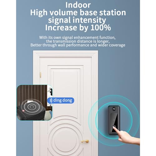 Fafeicy Campainha inteligente sem fio, reconhecimento inteligente de visitantes, qualidade de vídeo