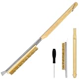 Aolso Pizza Oven Brush, 26' Brush and Stainless Steel Scraper for Pizza Stone, BBQ Grill Cleaning Brush Non Scratch Heat Proof Stainless Steel Bristles with Screwdriver for Pizza Oven and Accessories