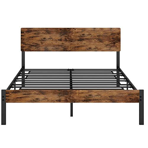 Likimio Queen Bed Frame With Headboard, Strong Steel Slat Support, Tool-Free Assembly, Underbed Storage Space, No Box Spring Needed #TOP6
