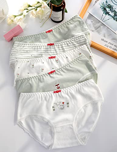 Kiench Big Girls' Underwear Cotton Panties Teens Briefs Pack Of 10 Us M/Pants Size 14-16/12-14 Years, Polka Dots #TOP5