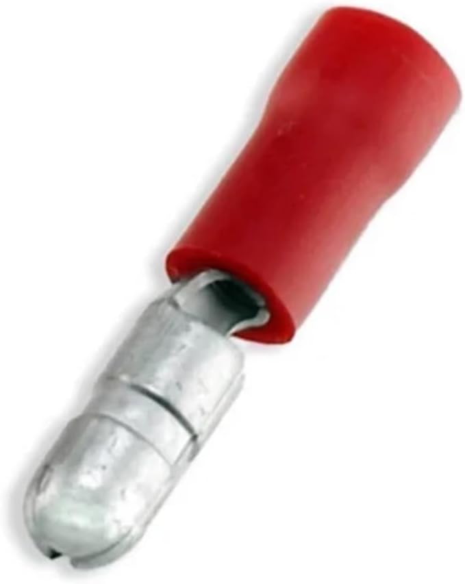 50-Pack Assorted Female and Male Wire Connectors Insulated Crimp Bullet Terminals for Audio Wiring 22~10AWG (Color : Red MPD, Size : 50PCS)