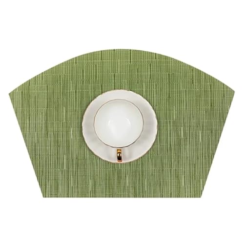 Napperons de table ronds vinyle vert imperméables lavables 45x30cm 4pcs