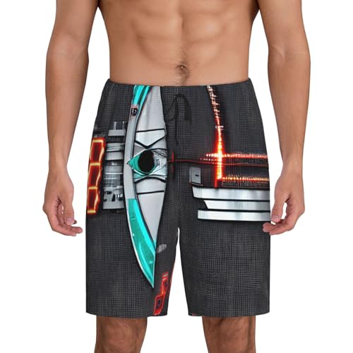 Pantalon de pyjama court homme imprimé flèches bas de nuit léger en taille M à XXL