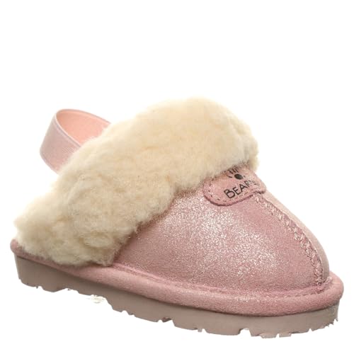 BEARPAW Loki Toddler Pink Glitter Size 9 | Toddlers's Slippers | Toddlers's Shoes | Comfortable & Light-Weight