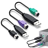 DOUBLE FONCTIONNALITÉ PRATIQUE : Ce kit comprend un adaptateur USB mâle vers PS2 femelle unique ainsi qu’un répartiteur USB mâle vers deux ports PS2 femelles, permettant la connexion simultanée d’un clavier et d’une souris ou d’autres appareils PS2 sur une seule interface USB.