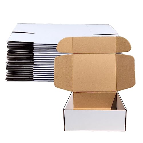 Shipping Boxes 9x9x4 inch Pack of 20,Livejun White Corrugated Cardboard Box Mailer Boxes for Packaging Small Business Shipping (White) by Livejun - Used condition - CA$36.88