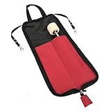 Alomejor Drum Stick Bag Drumstick Holder Drum Stick Storage Hanging Bag Case Drumstick with Handle(Red)