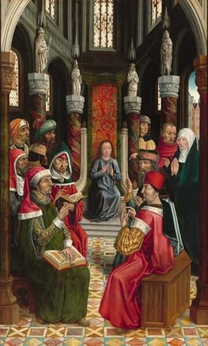 Impression sur toile Christ parmi les docteurs 60x90cm peinture salon