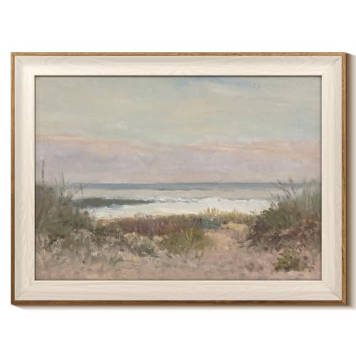 InSimSea Framed Canvas Wall Art Decor Room Decor, Classical Coastal Scenery Bathroom Pictures Wall Decorations, Farmhouse Kitchen Office Bathroom Art Wall Decor 12x16In