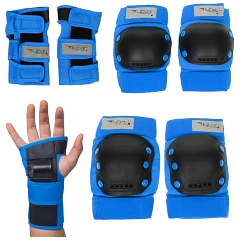 Flybar Kids Knee Pads and Elbow Pads Set, Wrist Guard for Roller Skating, Skateboard Pads, Multi Sports Protective Gear, Adjustable Velcro Straps, Impact Resistant, Heavy Duty Breathable Material Cover