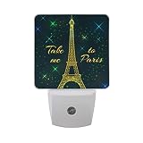 Lot de 2 veilleuses LED Take Me to Paris à intensité variable du crépuscule à l'aube avec capteur pour adultes
